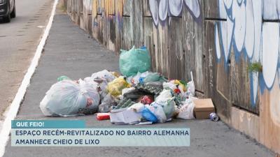  Espaço recém-revitalizado no bairro Alemanha amanhece cheio de lixo