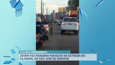 Jovem é flagrado em manobra perigosa na Estrada do Cajueiro